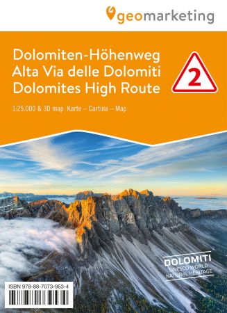 3D-Wanderkarte Dolomiten-Höhenweg 2